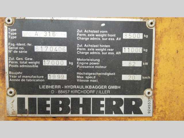 Liebherr A 316 rypadlo kolové 0kW 1999