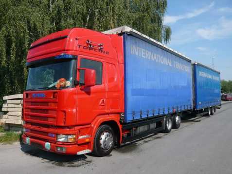 Scania R124L 420 6x2 + Kogel  120m3 valník 309kW nafta 2003