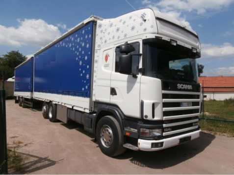 Scania 164 480 6x2 + Schwarzmuller valník 353kW nafta 2002